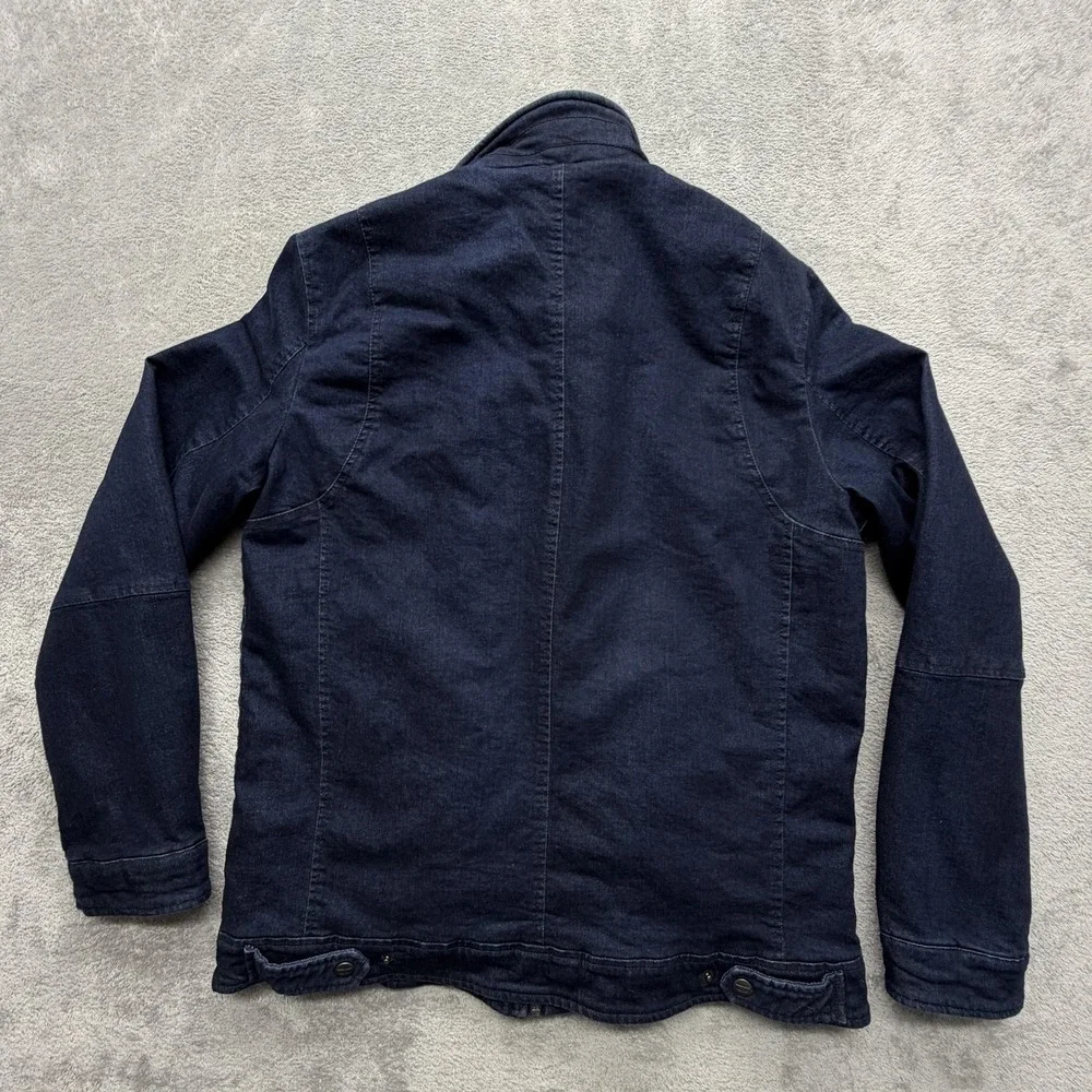 Levi's Jacket Mens Medium Blue Quilted Denim Collared Insulated Snap Pockets‎